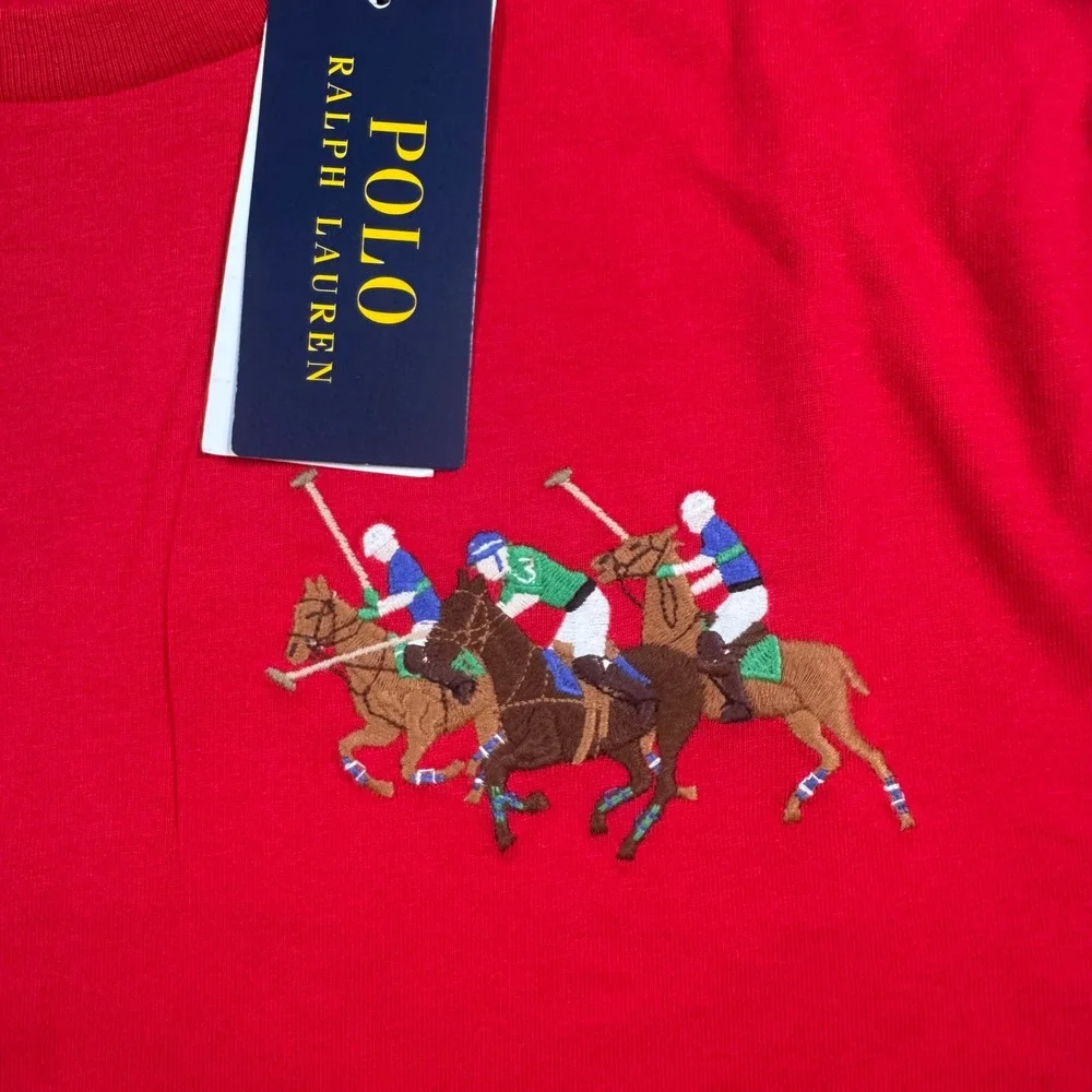 Polo Ralph Lauren T-Shirt Kids XL (18-20) Triple Pony Embroidery Short Sleeve